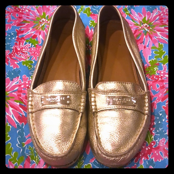 Coach Shoes - Gold Coach “Fredrica” Loafers
